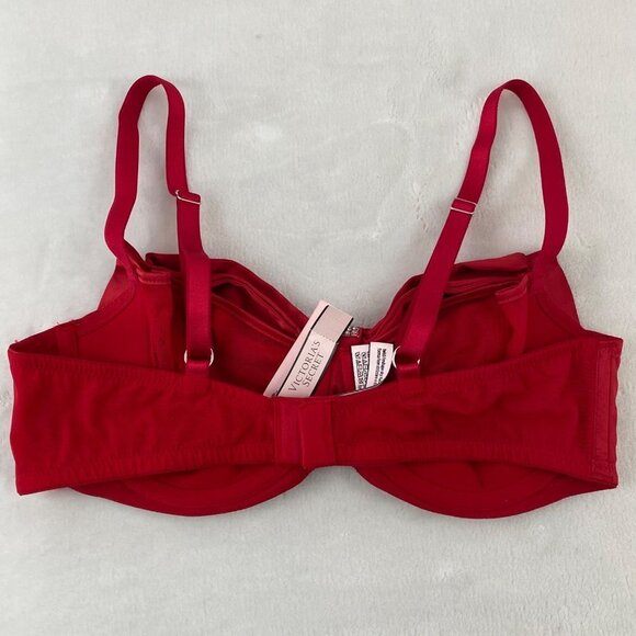 Victoria's Secret Dream Angels Red Satin Bow Bling Sling Push Up Bra - Picture 9 of 12